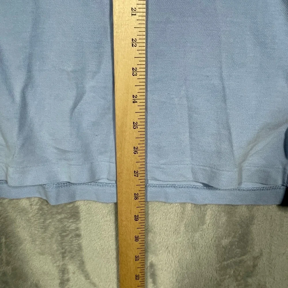 Polo Ralph Lauren Mens XL Featherweight Mesh Polo Shirt Light Blue Yellow Pony
